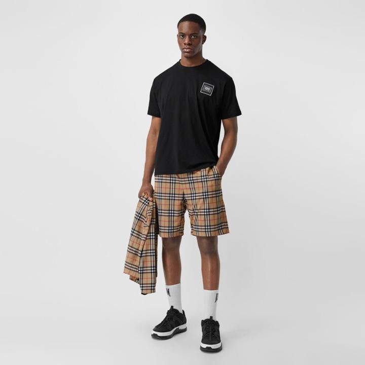 Burberry Burberry Vintage Check Technical Twill Shorts, Beige