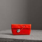 Burberry Burberry The Small Pin Clutch In Velvet, Red