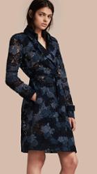 Burberry Floral Italian Macram Lace Trench Coat