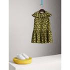 Burberry Burberry Frilled Floral Print Silk Dress, Size: 8y, Yellow