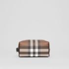 Burberry Burberry Check E-canvas Travel Pouch, Brown
