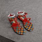 Burberry Burberry Vintage Check And Leather Sandals, Size: 37, Red