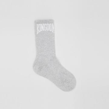 Burberry Burberry Kingdom Intarsia Cotton Blend Socks, Grey