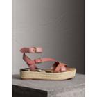 Burberry Burberry Two-tone Leather Espadrille Sandals, Size: 40.5, Pink