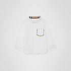 Burberry Burberry Childrens Check Detail Cotton Oxford Shirt, Size: 18m, White
