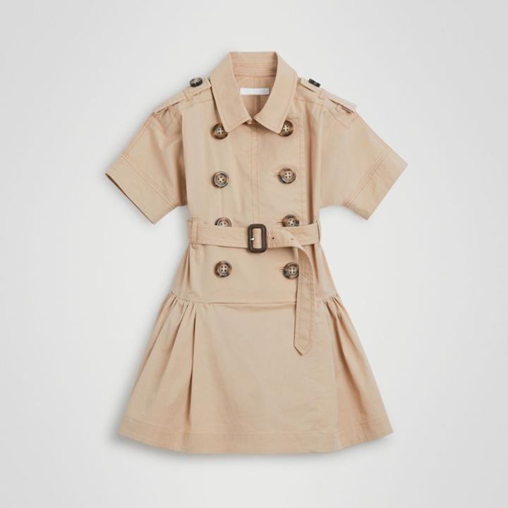 Burberry Burberry Childrens Stretch Cotton Trench Dress, Size: 3y, Yellow