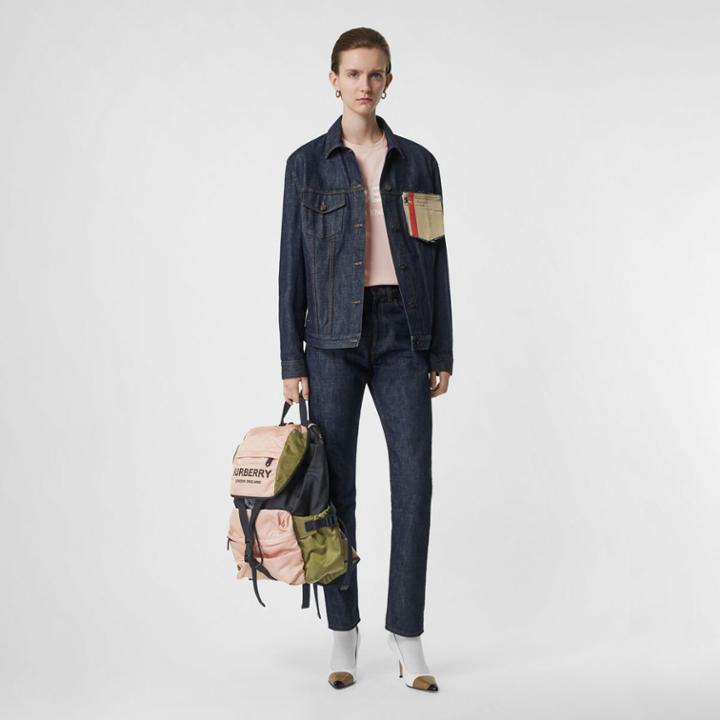 Burberry Burberry Logo Print Cotton Oversized T-shirt, Size: M, Pink