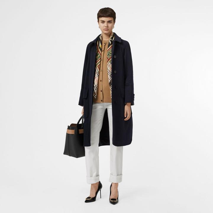 Burberry Burberry Cashmere Car Coat, Size: 00, Blue