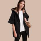 Burberry Burberry Zip-front Oversize Cotton Jersey Sweatshirt With Hood, Size: M, Black