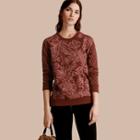 Burberry Floral Jacquard Cotton Wool Blend Sweater