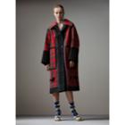 Burberry Burberry Tartan Bonded Cotton Seam-sealed Oversized Car Coat, Size: 12, Black