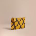 Burberry Burberry Trompe L'oeil Print Leather Pouch, Yellow