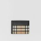 Burberry Burberry Vintage Check And Leather Money Clip Card Case#, Beige