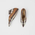 Burberry Burberry Check Technical Cotton Pumps, Size: 37.5, Brown