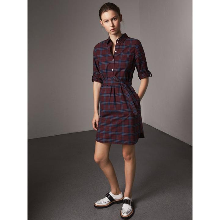 Burberry Burberry Check Cotton Tunic Dress, Size: 14