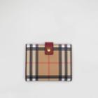 Burberry Burberry Vintage Check And Leather Folding Wallet, Red