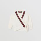 Burberry Burberry Childrens Stripe Detail Cotton And Merino Wool Wrap Cardigan, Size: 10y, White