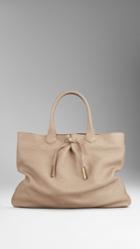 Burberry Burberry Bow Detail Deerskin Tote Bag, White