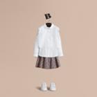 Burberry Burberry Broderie Anglaise And Lace Detail Cotton Shirt, Size: 14y, White