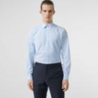 Burberry Burberry Slim Fit Monogram Motif Cotton Poplin Shirt, Size: 31, Blue