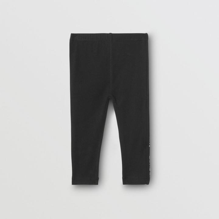 Burberry Burberry Childrens Logo Detail Stretch Cotton Jersey Leggings, Size: 18m, Black