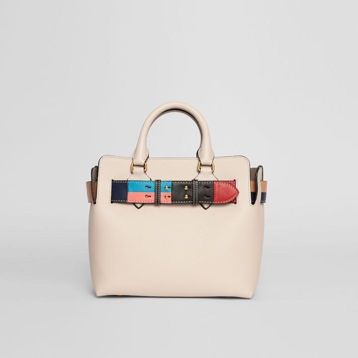 Burberry Burberry The Small Leather Colour Block Detail Belt Bag, Grey