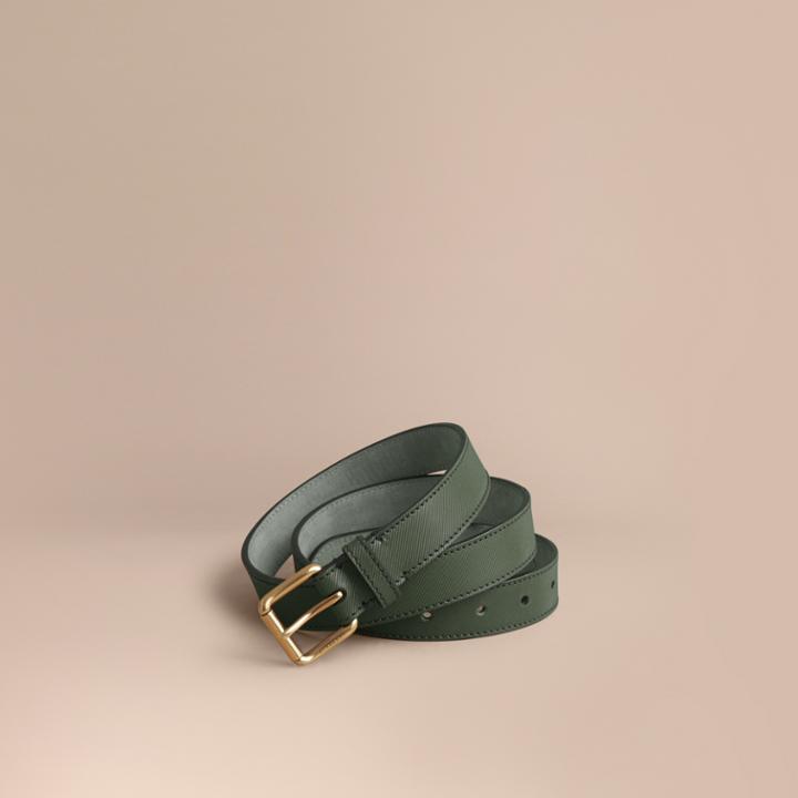 Burberry Burberry Trench Leather Belt, Size: 95, Green