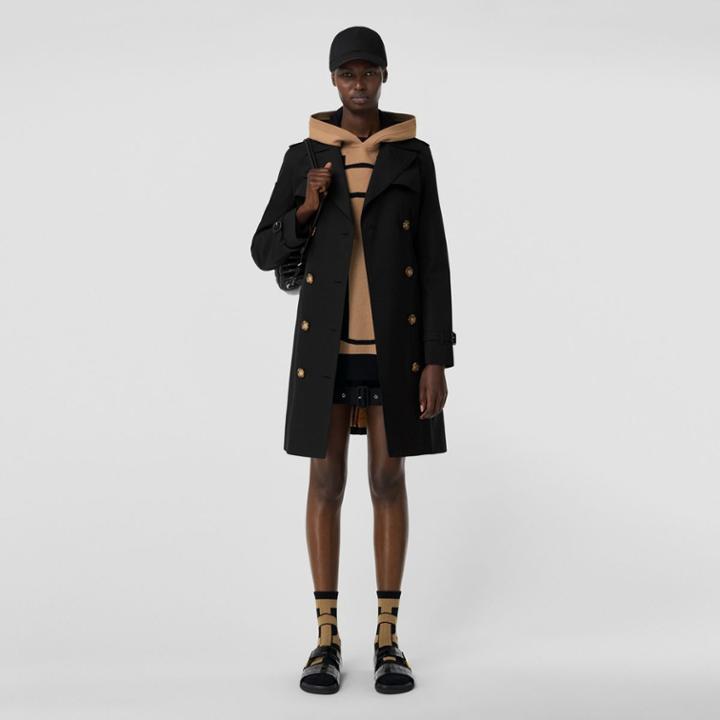 Burberry Burberry The Short Islington Trench Coat, Size: 12, Black