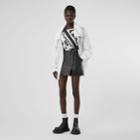 Burberry Burberry Drawcord Detail Logo Print Lightweight Jacket, Size: 06, White