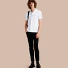 Burberry Burberry Check Placket Cotton Piqu Polo Shirt, White