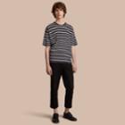 Burberry Burberry Striped Cotton Oversize T-shirt, Size: M, Black