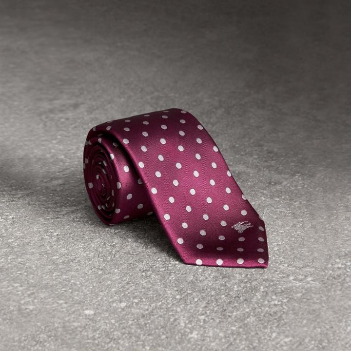 Burberry Burberry Modern Cut Polka-dot Silk Tie, Pink
