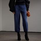 Burberry Burberry Ramie Cotton Cropped Workwear Trousers, Size: 12, Blue