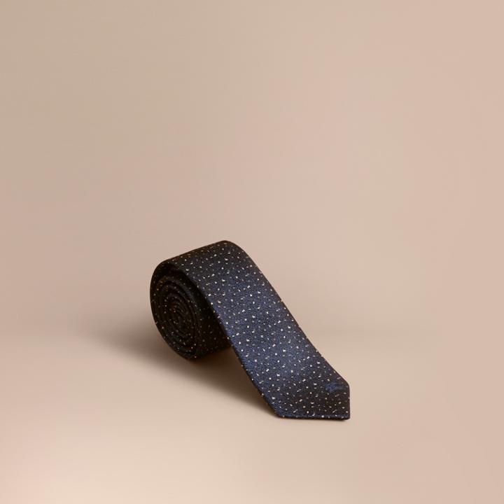 Burberry Burberry Slim Cut Flecked Silk Tie, Blue