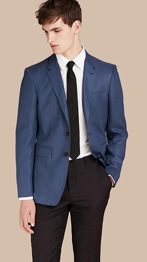 Burberry Modern Fit Linen Tailored Jacket