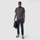 Burberry Burberry Short-sleeve Small Scale Check Stretch Cotton Shirt, Navy