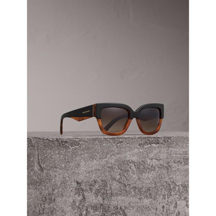 Burberry Burberry Two-tone Square Frame Sunglasses, Brown