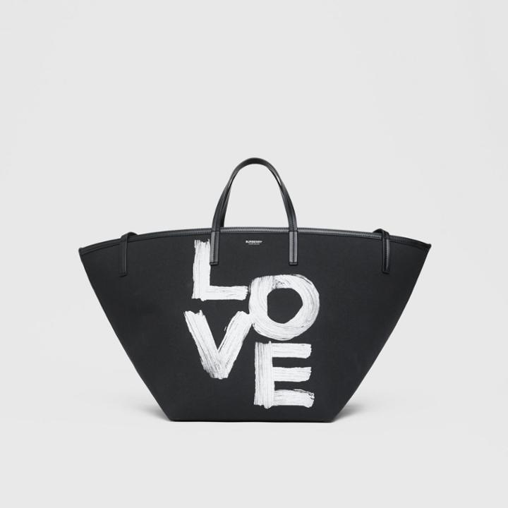 Burberry Burberry Medium Love Print Cotton Beach Tote
