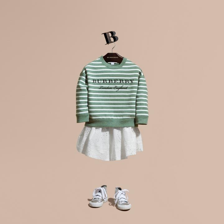 Burberry Burberry Striped Cotton Sweatshirt, Size: 14y, Blue