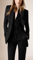Burberry Satin-lapel Stretch Wool Jacket
