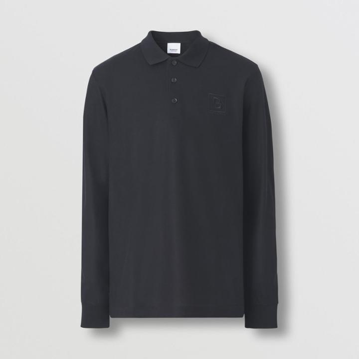 Burberry Burberry Long-sleeve Letter Graphic Cotton Piqu Polo Shirt, Size: Xl