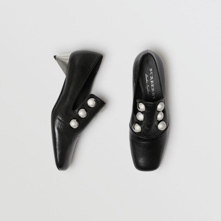Burberry Burberry Stud Detail Patent Leather Pumps, Size: 35, Black