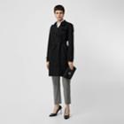 Burberry Burberry Kensington Fit Cotton Gabardine Trench Coat, Size: 06, Black