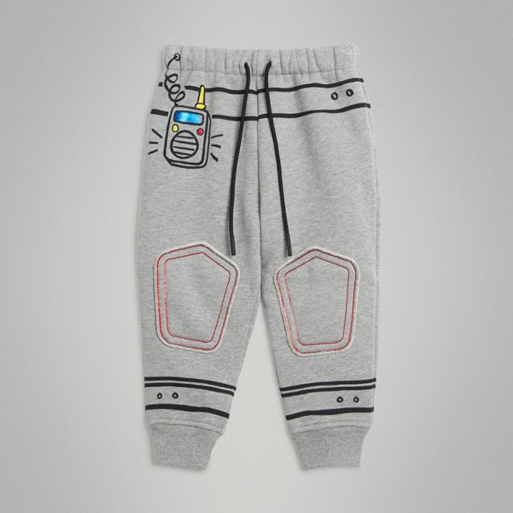 Burberry Burberry Astronaut Print Jersey Trackpants, Size: 6y, Grey
