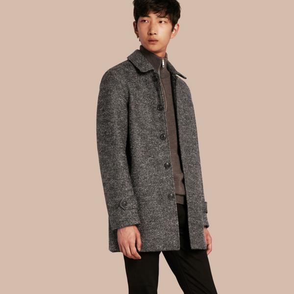 Burberry Brushed Melange Wool Car Coat