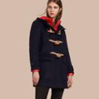 Burberry Burberry Wool Duffle Coat With Detachable Hooded Down-filled Warmer, Size: 08, Blue