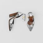 Burberry Burberry Monkey Print Leather Point-toe Pumps, Size: 36, Black