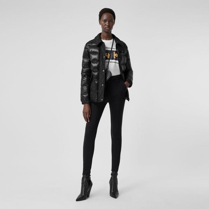 Burberry Burberry Diamond Quilted Panel Puffer Jacket, Black