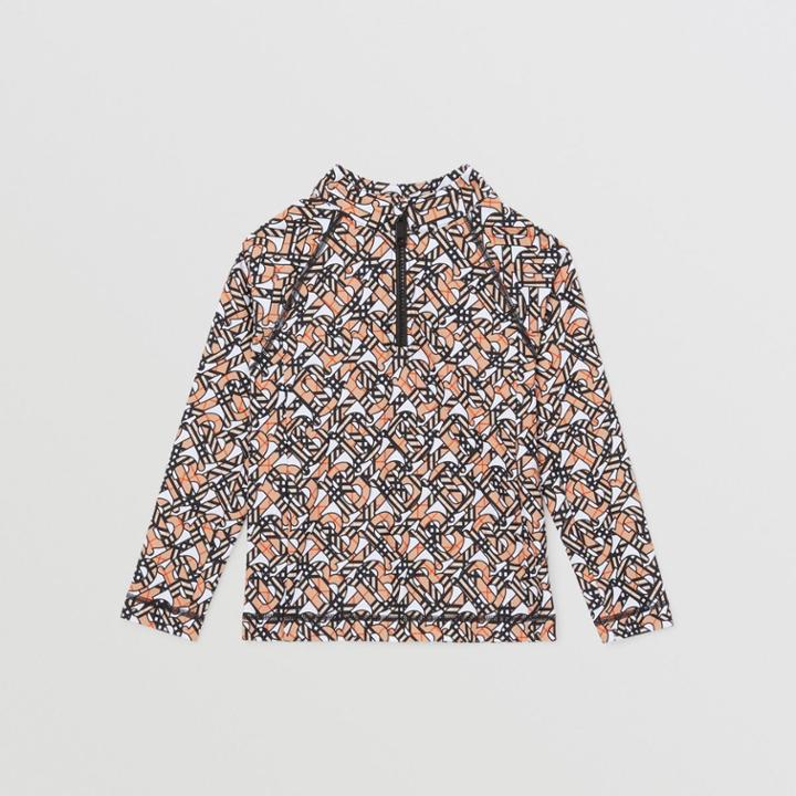 Burberry Burberry Childrens Monogram Print Stretch Nylon Rash Vest, Size: 10y