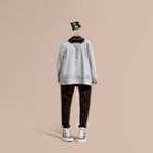 Burberry Burberry Long-sleeved Pleat Detail Check Cotton T-shirt, Size: 12y, Grey